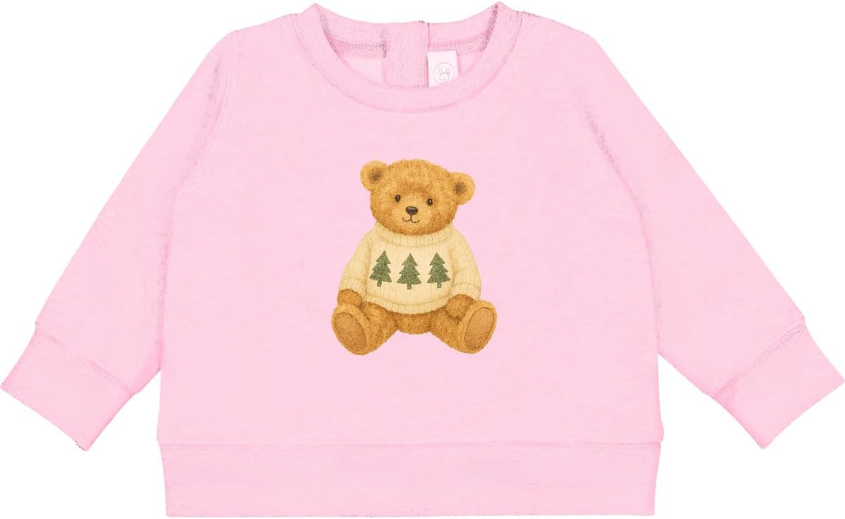 inktastic Vintage Christmas Teddy Bear Baby Sweatshirt