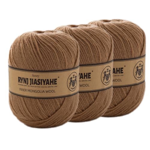 Inner Mongolia Wool Yarn for Crocheting and Knitting - 100% Soft, Warm, Washable, Luxurious 4 Ply Yarn for Sweater, Scarf, Hat, Socks