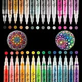 【Lichtecht Und Permanent】 Farbe Marker Stifte nutzen lebendige Tinte, die schnell trocknet, um eine sehr dauerhafte undurchsichtig und glänzende Oberfläche auf hellen und dunklen Flächen zu erzeugen. Kann es nie verschmieren, tropfen oder verblassen.