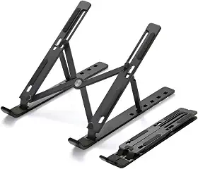 Suporte Ajustável para Notebook – Base Ergonômica Antiderrapante e Dobrável para Apoio de Notebook e Laptops – Compatível com Todas as Marcas, Ideal para Trabalho e Home Office (Preto)