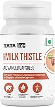 Tata 1mg Milk Thistle Liver Detox Capsules (Veg) - 60 Count | Liver Health Supplement with 70% Silymarin, Dandelion & Ginger | For Men & Women