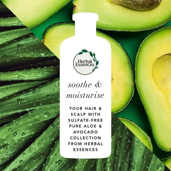 Herbal Essence Pure:Renew Sulfate Shampoo for Dry Scalp with Aloe + Avocado Oil, 380 ml, Silicone, Aloe Vera, Beauty, Hair Care Dry Hair, Shampoo Women, Cruelty