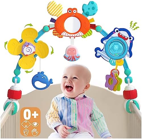 HIETIRA Car Seat Toys Stroller Toys: Carseat Toys for Babies 0-6 Months Stroller Arch Toy Baby Bjorn Bouncer Toy bar Crib Toys for Infants 0-3 0-6 Months - Spiral Newborn Hanging Toys for Babies