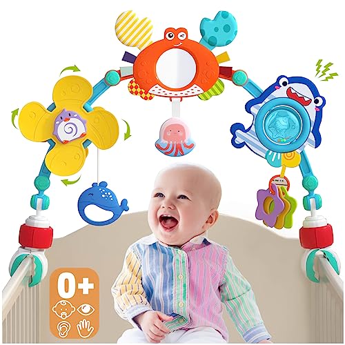 Hietira Car Seat Toys Stroller Toys: Carseat Toys For Babies 0-6 Months Stroller Arch Toy Baby Bjorn Bouncer Toy Bar Crib Toys For Infants 0-3 0-6 Months - Spiral Newborn Hanging Toys For Babies #TOP24