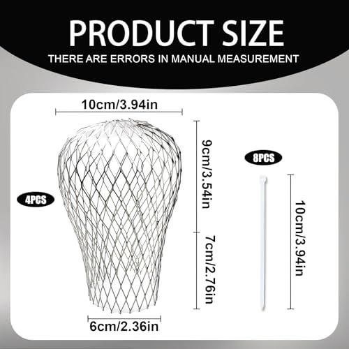 4 Stück Laubschutz Dachrinne, Dachrinnen Laubschutz, Fallrohrschutz, Laubschutz Dachrinne, Laubschutz für Dachrinnen, Laubfang Fallrohr, für Fallrohre mit 3–15 cm Durchmesser(+ 8 Nylonband)
