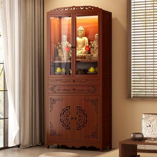 Armario personal de sándalo rojo y mueble de altar budista para templo 4