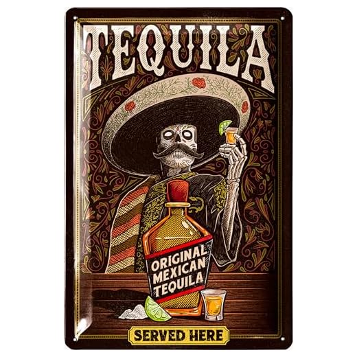 LANOLU Cartel de chapa retro para bar, decoración de bar, cartel de Tequila Served Here, cartel de metal vintage como accesorios de alcohol para sala de fiesta, cartel de cóctel como regalo,