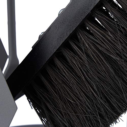 Relaxdays Kaminbesteck modern, 5 teilige Kamingarnitur, Schaufel, Besen, Zange, Schürhaken & Halter, Ofenbesteck, grau-9