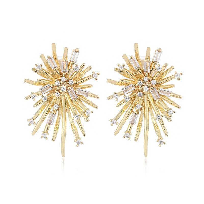 meenaz Earrings For Women & Girls Stylish | Western Korean Earrings Bali | Butterfly| Stud Earrings Set for Women Moti Accessories Aesthetic | Fashion American Diamond AD CZ Gold Stud earinging 78-picture-30