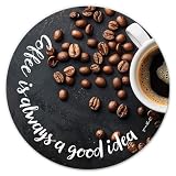 younikat Mauspad mit Kaffee Motiv I Ø 22 cm rund I Mousepad in Standard-Größe, rutschfest I Kaffee-Pause I dv1462