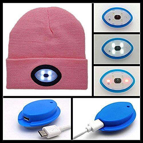 Bright Led Headlamp, Usb Rechargeable Unisex 6 Led Knitted Warm Beanie Hat Cap Hands Free Headlamp Flashlight Cap Hunting,Camping,Grilling,Running #TOP2