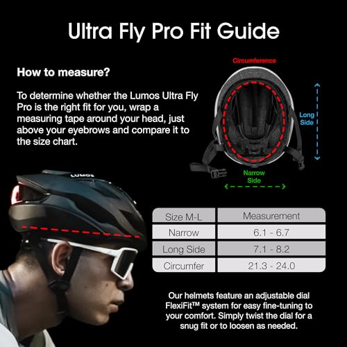 Lumos Ultra Fly Pro - Road Bike Helmet with Light Firefly Compatible | Built-in Sunglasses Port | Custom-Made Fit System for Adult Men & Women | Bicycle Cycling Accessories