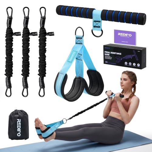 Image of Upgraded Pedal Resistance Band with Handle, 3-Tube Adjustable for Workout