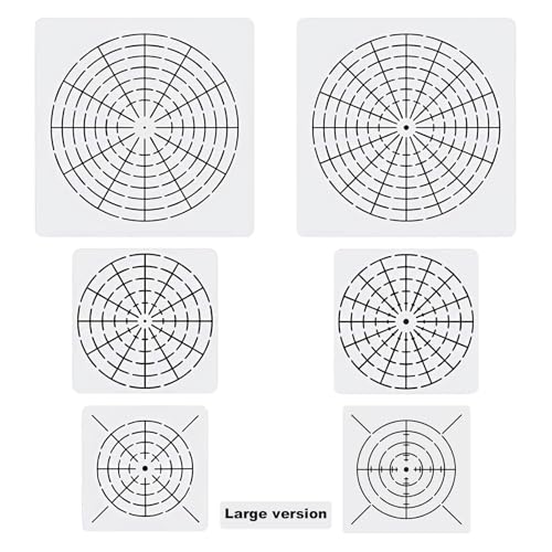 Ykw Large Mandala Stencils For Painting, 6 Pack 12/9.5/8 Inch Reusable Dotting Templates With Dotted Guidelines For Rock Painting, Dot Art, Wall, Canvas &Amp; Meditation Decor