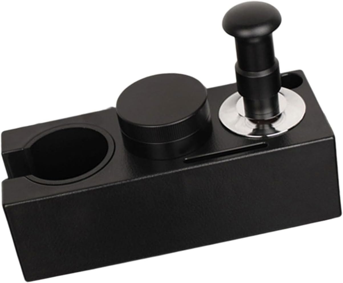 Professional Coffee Grounds Tamping Stand Set Espresso Tamper and Distributor with Removable Metal Presser Tamper Set with Cleaning Brush