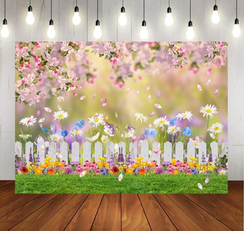 Fondo Fotográfico 7x5ft Jardín de Flores Color Rosa miniatura 3