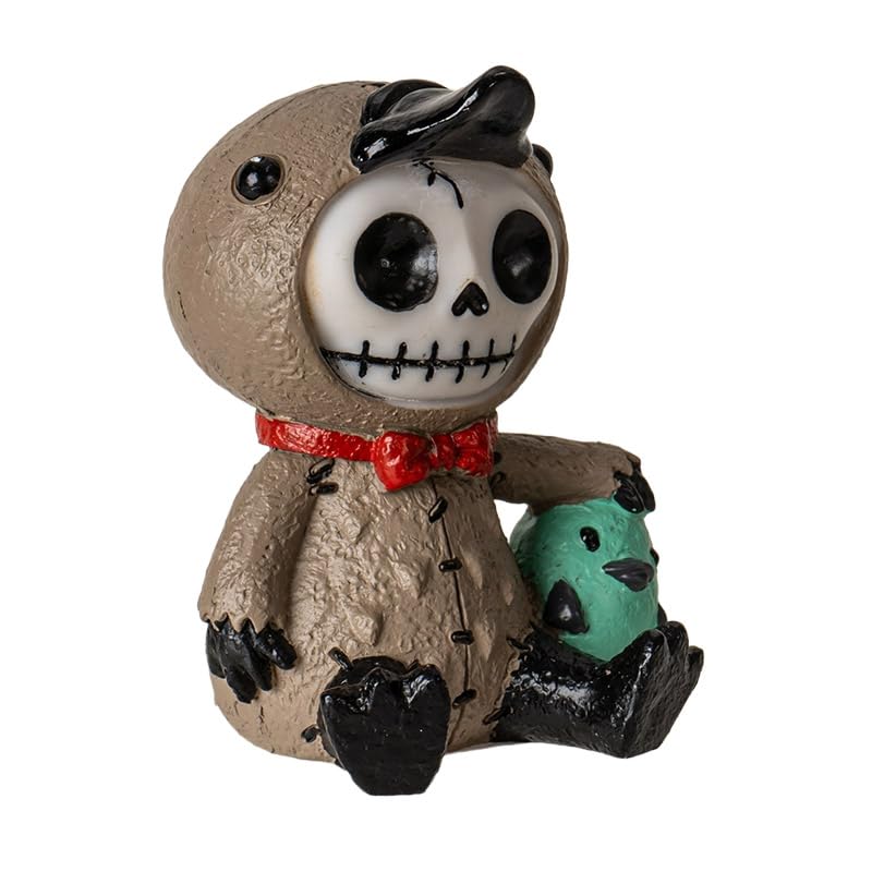 Figurine squelette en ornithorynque peinte à la main avec petit ami oiseau vert décoratif