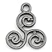 Housweety 50PCs Gunmetal Celtic Triskelion Charm Pendants 16x13mm(5/8"x4/8")