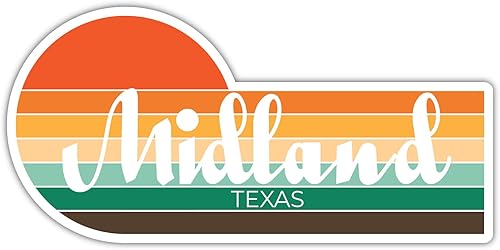 Miniatura 1 de Midland Texas - Imán para nevera (4 x 2.25 pulgadas), diseño estético retro vintage de los años 70