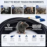 Elfcam® - Kabel światłowodowy ze stali ekranowanej do użytku na zewnątrz i wewnątrz LC/UPC OS2 Duplex jednomodowy 9/125μm LSZH, czarny (150M)