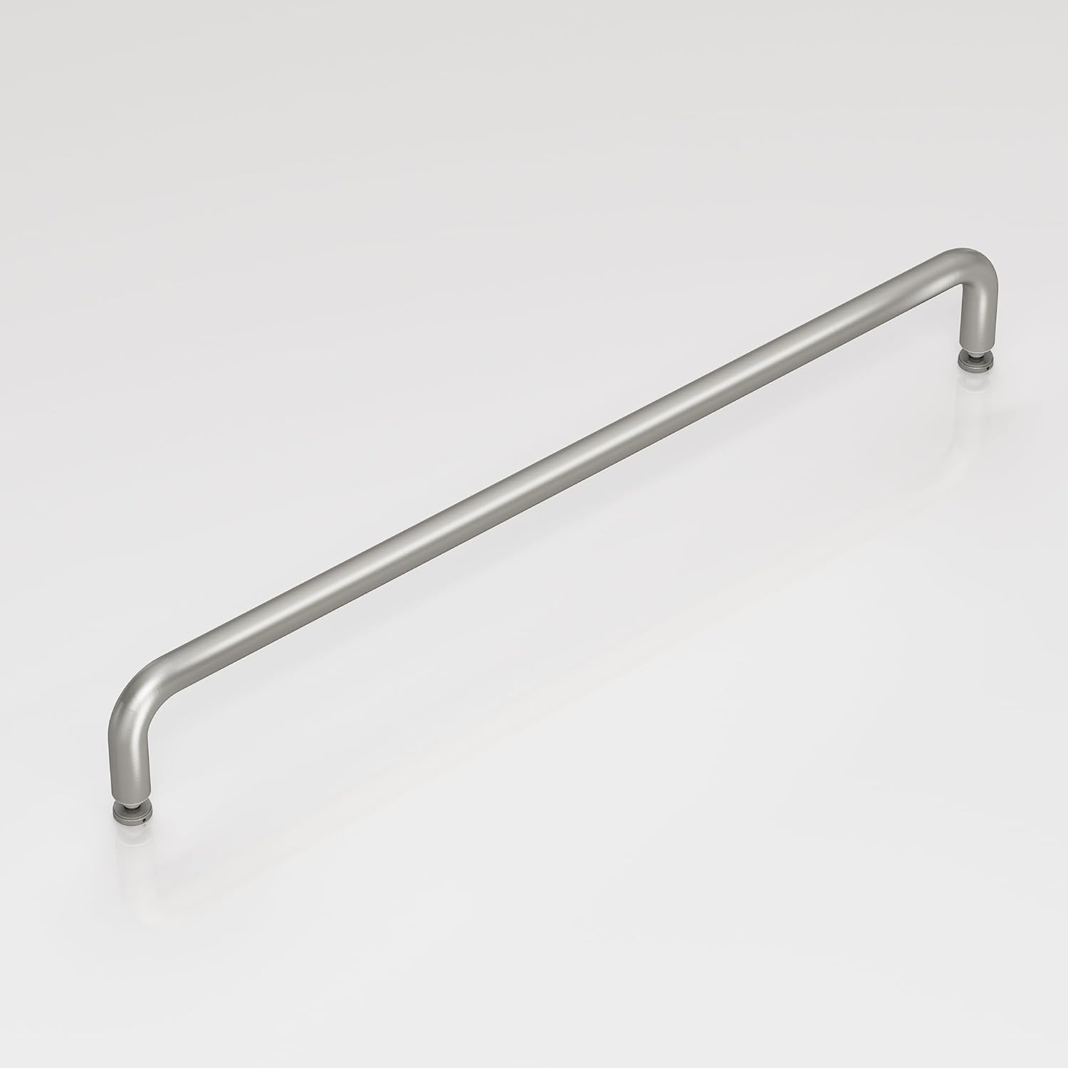 24" Shower Door Towel Bar, Single Side Round Shape Handle Compatible with 1/4" to 1/2" Thickness Glass for Shower Doors, Stainless Steel Towel Rack Handle Replacement in Brushed Nickel