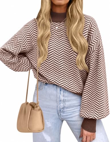 Image of ZESICA Women's Turtleneck Oversized Sweaters 2026 Fall Outfits