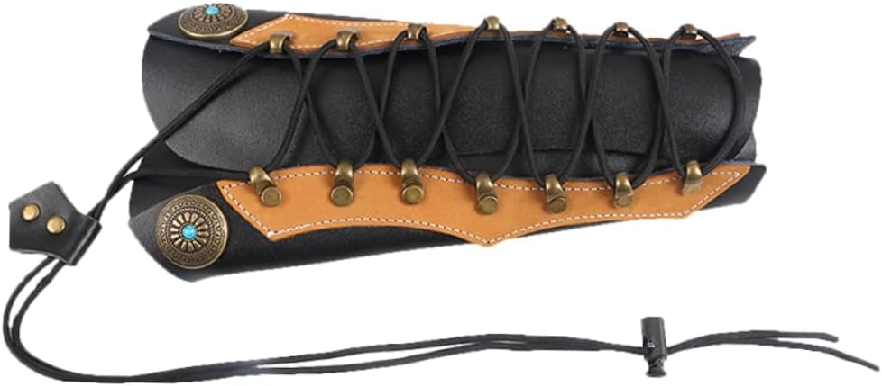 Wrist Sling Arm Guard Protective Gear for Bowstring Safety Durable Leather Arm Protectors for Men