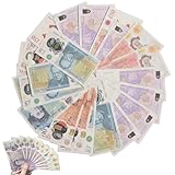 Weilin 200 Pcs Fake Money, Sterling Pound Prop Play Money 50 Notes Each of Denominations 5, 10, 20, And 50 for Kids to Develop Literacy and Math Skills
