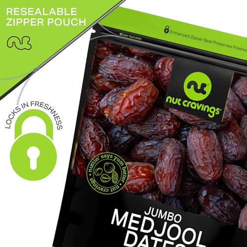 image for NUT CRAVINGS - Sun Dried Jumbo Medjool Dates, No Sugar Added, Unsulphu