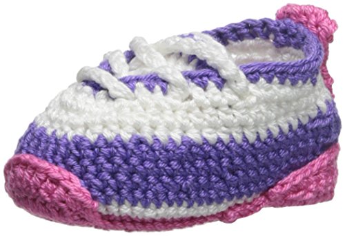 Jefferies Socks Unisex Baby Hand Crochet Bootie, Purple, Newborn