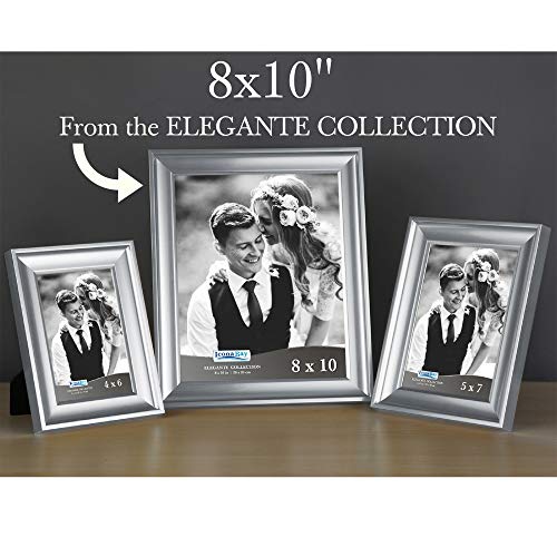 Icona Bay 8X10 Picture Frames (Silver, 3 Pack), Contemporary Photo Frames 8 X 10, Wall Mount Or Table Top, Elegante Collection #TOP5