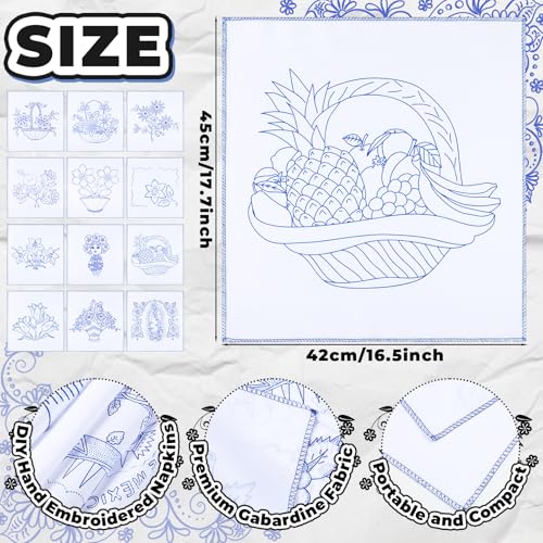 Servilletas bordadas mexicanas Tioncy x12 gabardina miniatura 2