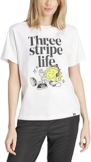 Damen Three Stripes Life Graphic Tshirt Kurzarm-Grafik-T-Shirt