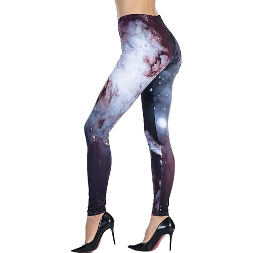 Ndoobiy Women's Printed Leggings Full-Length Regular Size Workout Legging Pants Soft Capri L1