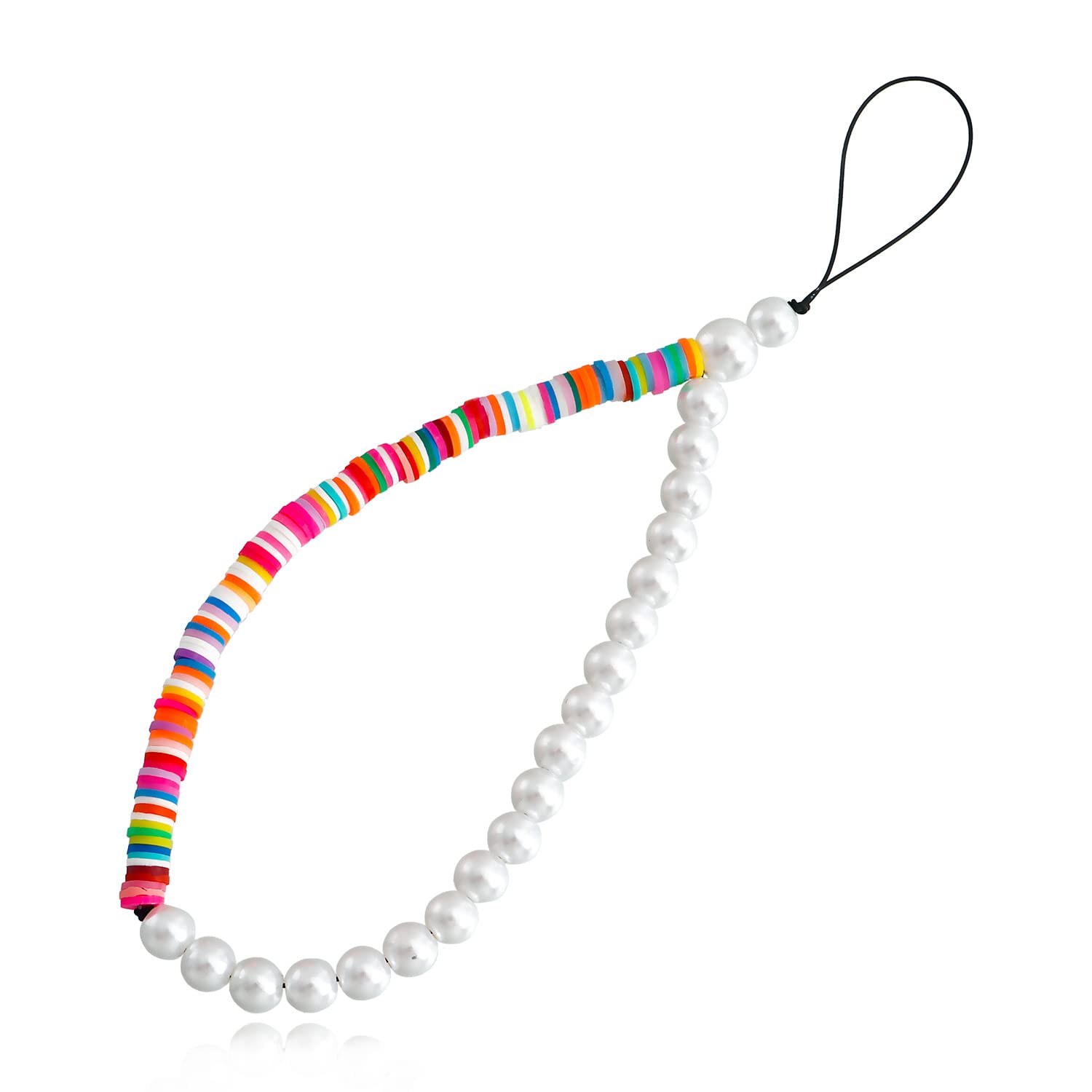 scicent Phone Charm Strap Beaded Phone Lanyard LOVE Letter Phone Wrist Strap Soft Pottery Mobile Phone Bracelet Anti-Lost Chain Hand Lanyard