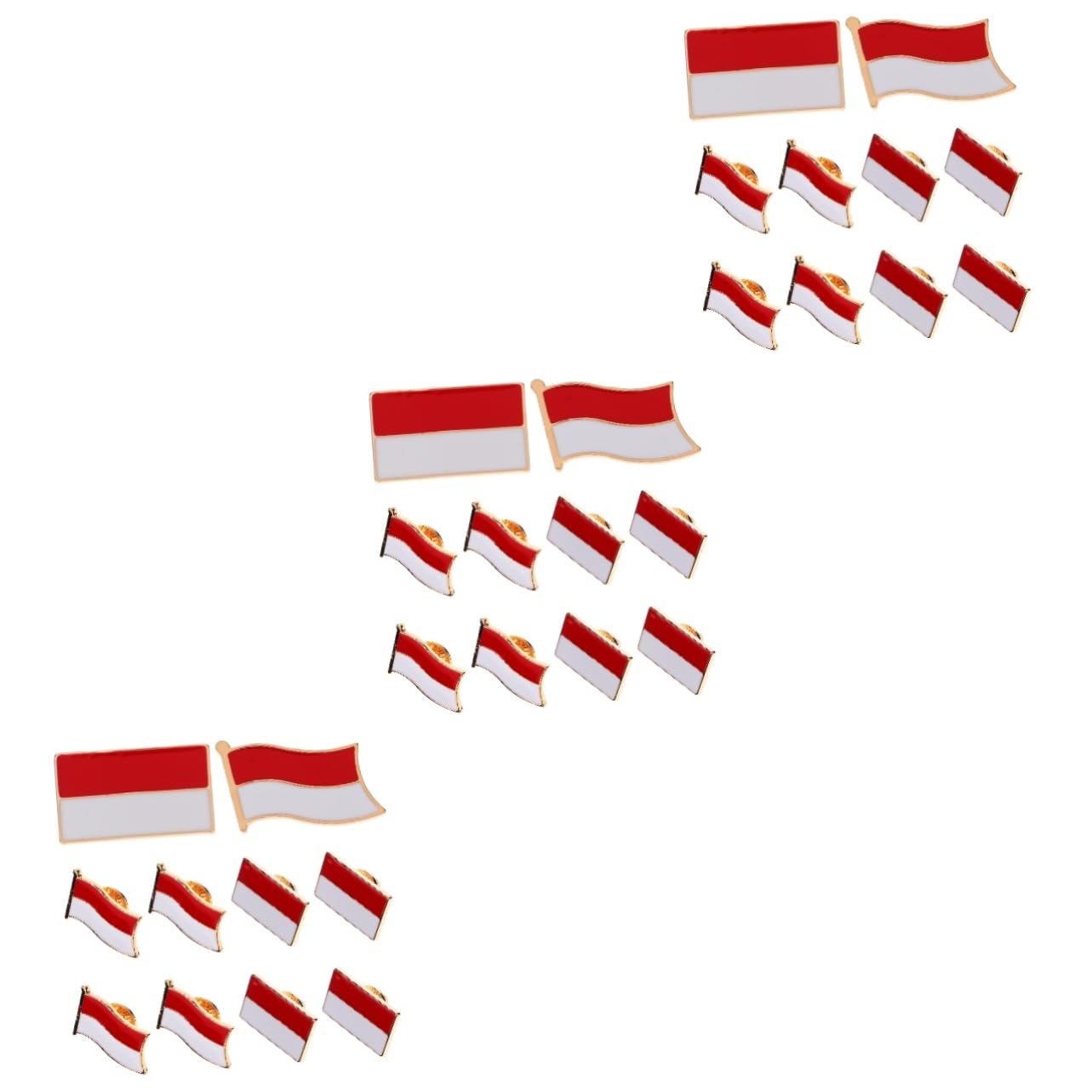 Pin de Indonesia de esmalte Amosfun con broche de metal patriótico para bufanda y solapa