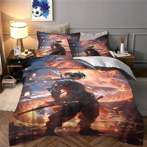 Housse de couette imprimé anime en microfibre premium pour lit double - 5