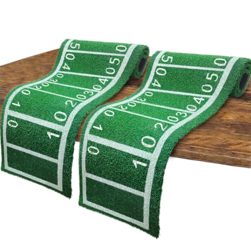 honeypet 2 Pcs Football Table Runner Artificial Grass Decoration 16 x 59 Inch Grass Touchdown Game Days Table Centerpieces Decor for Football Party Favors Kitchen Dining Home by honeypet - Used condition - US$34.23