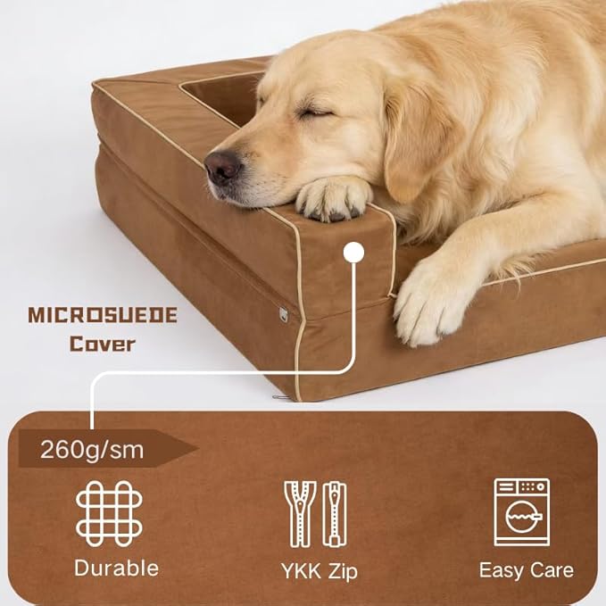 Cama Ortopédica para Perro Grande 5" Espuma Memoria Lavable Impermeable miniatura 3