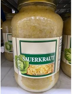Sauerkraut – Fermented Cabbage with Tangy Flavor for Sandwiches, Sausages, Salads, and Cooking, Ready-to-Use Traditional Pickled Cabbage - gallon - [ 128 oz, 8 lb ]