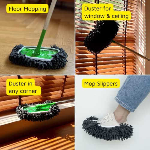 Reusable Mop Pad For Swiffer Sweeper, Upgraded Wet Dry Mop Cloth Washable Sweeper Refills Dust Mop Covers, 3 Pack #TOP1