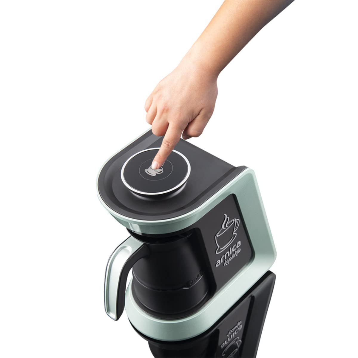 arnica Köpüklü-Türkische Mokka Kaffeemaschine - 650W Edelstahl Kaffeekocher für Türkischen Kaffee - 4 Tassen 300ml - Überlaufschutz Ein-Klick-Bedienung