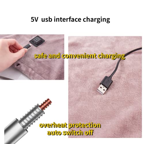 Siimmm Usb Heated Shawl Electric Heated Blanket Portable Plush Flannel Washable Overheat Protection For Car Office Home Camping (Grey,180 * 80Cm/71 * 31'') #TOP5