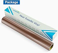 Vista 6 de KISSWILL Vinilo de transferencia de calor HTV marrón, rollos de transferencia de calor de vinilo marrón PU de 12 pulgadas x 6 pies para camisetas