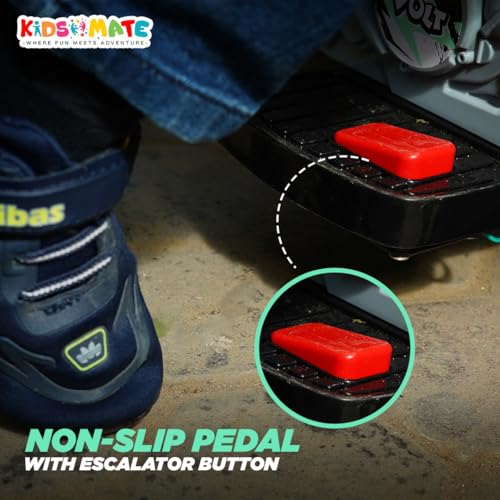 Kidsmate Volt Super-Fun Electric Ride-on Bike for Kids | High-Speed Battery-Operated & Rechargeable Bike with Front/Rear Lights & Horn | Safe and Durable Electric Bike for Kids Aged 1-4Y - Sea Green - Image 5