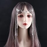 Kopida Rhinestone Tassel Head Chain Headwear Shinning Crystal Forehead Headband Wedding Bridal Hair Chain Headpiece for Women Girls Hair Jewelry Chinese Style Hair Accessories