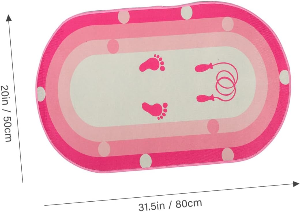 Outanaya Soundproof Household Jumping Mat with Thick Silicone Base, Pink 50x80cm Oval Exercise Pad for Indoor Fitness, Multi-function Training Jump Rope Mat