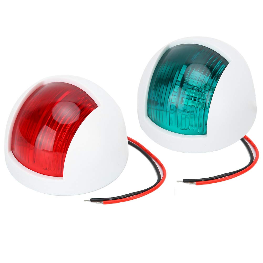 Luces de Navegación LED para Barcos Pareja de Faros de Señalización Rojo y Verde 12V Impermeables IP66 para Pontones Yates Lanchas y Embarcaciones Pequeñas