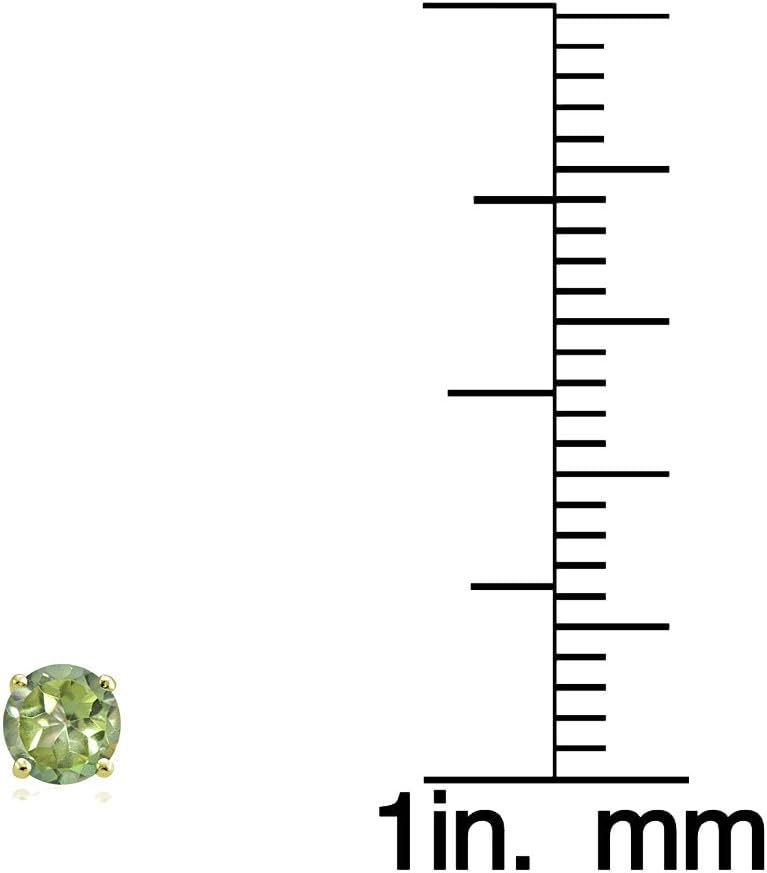 Sterling Silver Treated Kiwi Topaz Round Stud Earrings, 6mm - Image 2