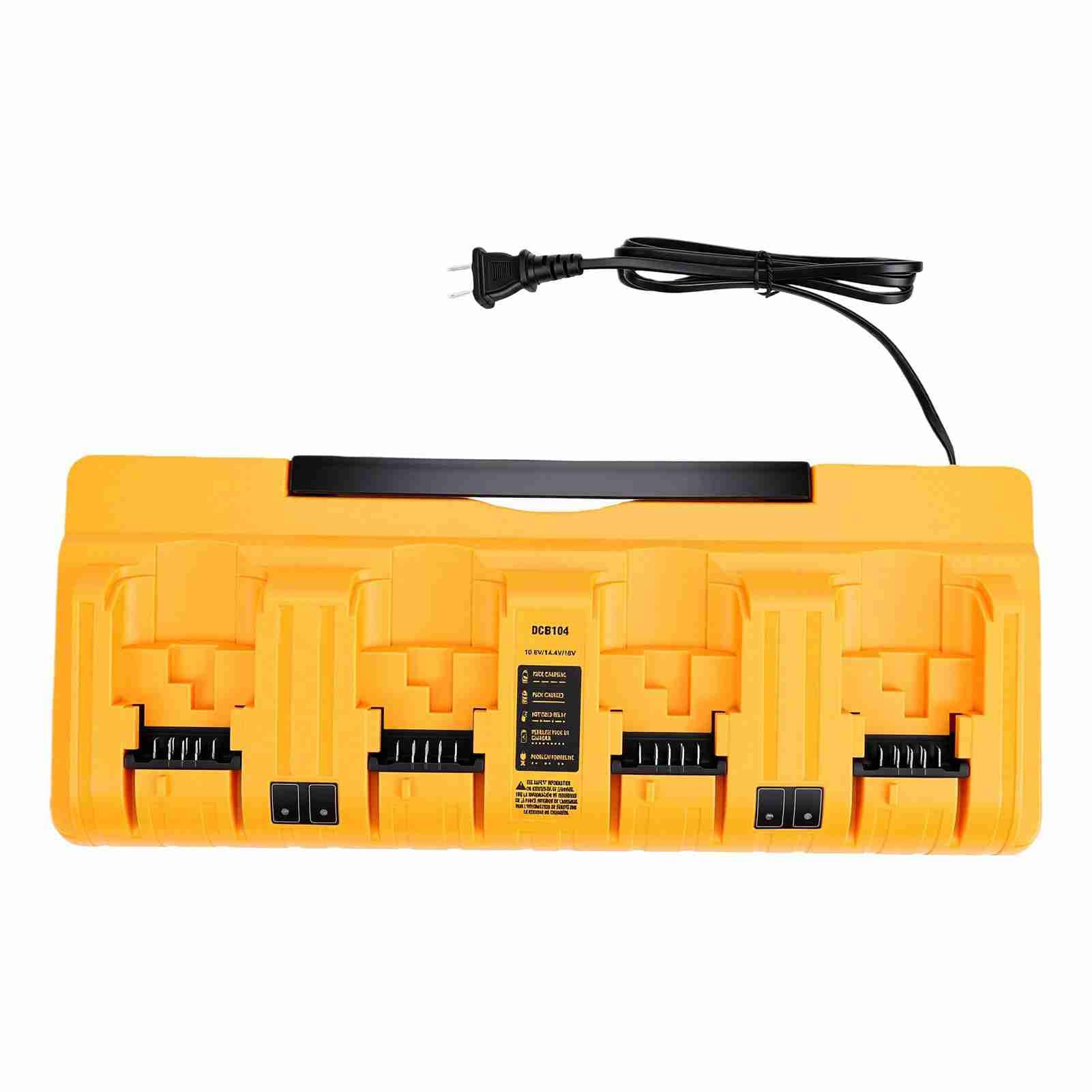 Cosiki Stazione di Ricarica 4 Porte, Caricabatterie con Uscita 3A per | Ricarica simultanea per 4 batterie, Adatto per più batterie da 20 V, Funzionalità di protezione dal surriscaldamento